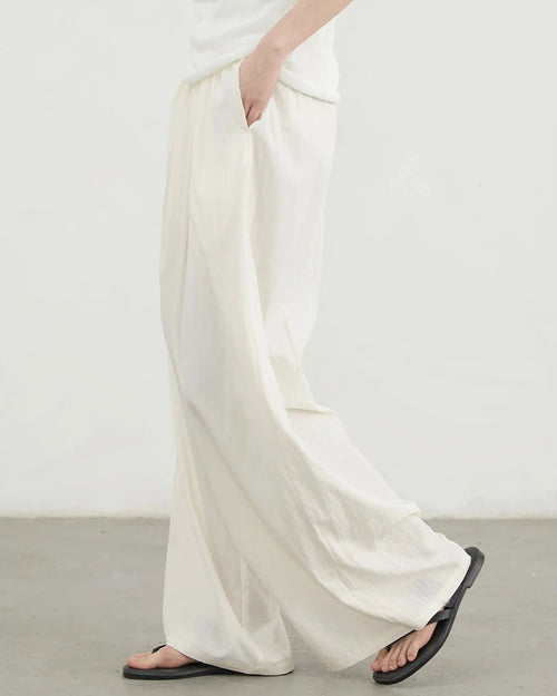 High-Waist Pleated Wide-Leg Trousers