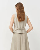Loose-Fit V-Neck Woven Sleeveless Vest