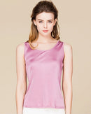 Silk-Viscose Jersey O-Neck Knit Sleeveless Tank Top