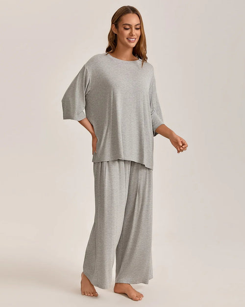 Modal Knit Short-Sleeve Pajama Set