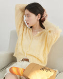 Loose Casual Mohair Hollow Knitted Cardigan