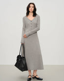 Scarf Collar A-Line Knit Dress