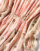 Floral Print Chiffon Bow Neck Long Sleeve Dress