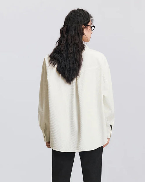 Diamond Jacquard Oversized Cotton Shirt