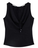 Linen Blend Sleeveless Crew Neck Vest