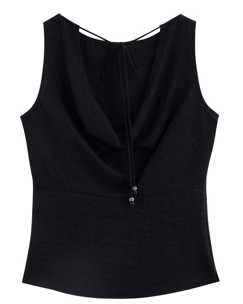 Linen Blend Sleeveless Crew Neck Vest
