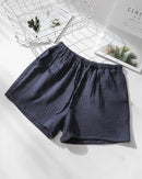 Cotton Elastic Waist Solid Sleep Shorts