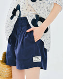 Women's high-waisted washed cotton shorts, featuring soft breathable cotton and  for summer casual wear or city to resort confidence.