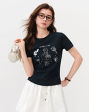 Slim-Fit Cropped Short-Sleeve T-Shirt