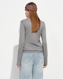 Polo Collar Knit Pullover Top