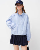 Stand-Collar Single-Breasted Short Jacket