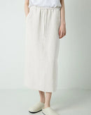 Loose-Fit Linen A-Line Skirt With Tie Waist