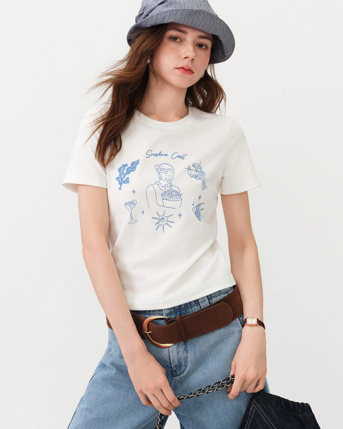 Slim-Fit Cropped Short-Sleeve T-Shirt
