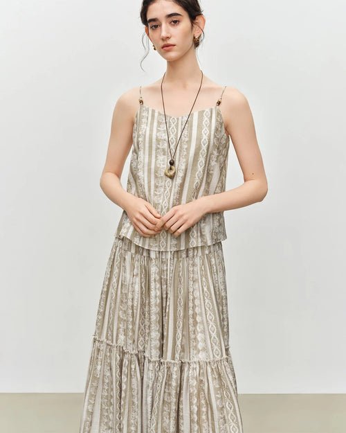 V-Neck Vest And Skirt Set