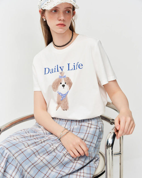 Puppy Print Crew-Neck T-Shirt
