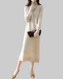 Turtleneck Pure Wool Knitted Dress