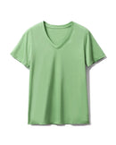 Silk-Cotton-Modal V-Neck Short Sleeve Tee