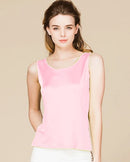 Silk-Viscose Jersey O-Neck Knit Sleeveless Tank Top