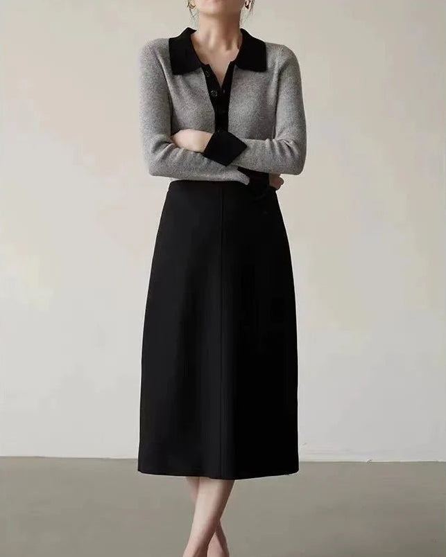 Polo Collar Wool Pullover Sweater