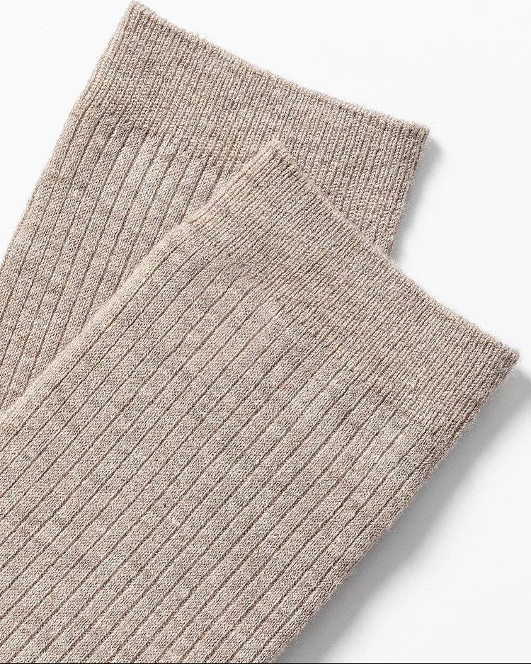 Ribbed Wool Blended Long Socks