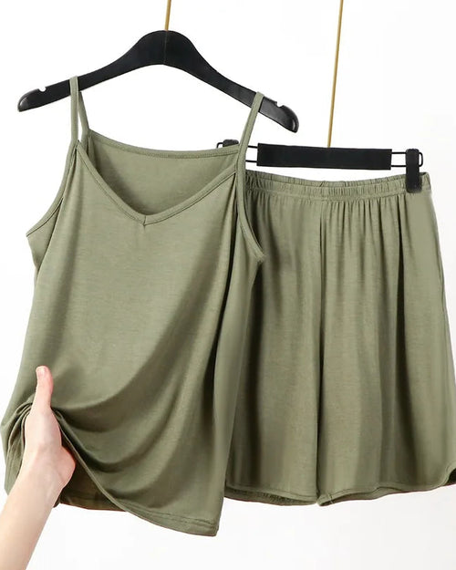 Plus Size Modal Sling Top & Shorts Pajama Set