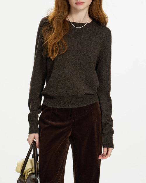100% Wool Crew Neck Versatile Sweater