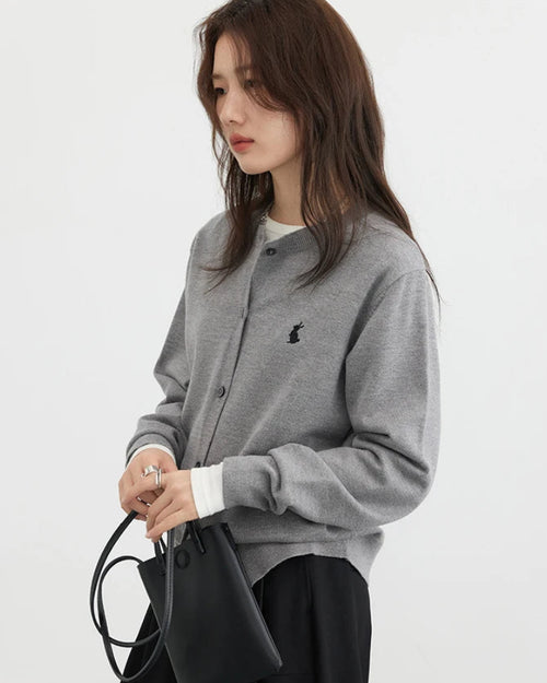 Relaxed Knit Blended Cardigan Sweater