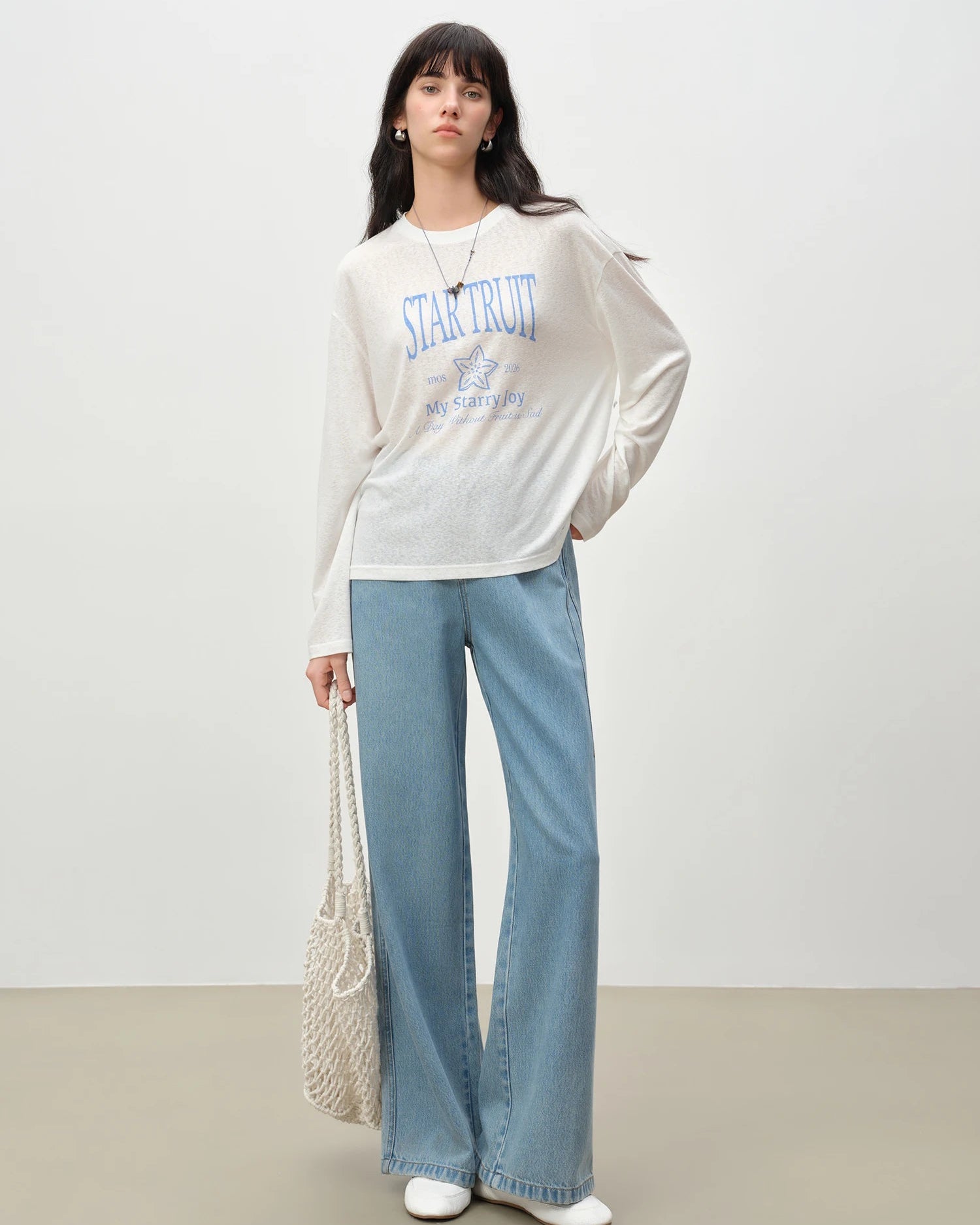 Letter Print Long-Sleeve T-Shirt