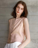 Pure Linen Reversible Cropped Vest