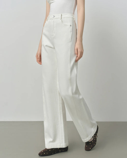 Retro Raw-Denim High-Waisted Jeans