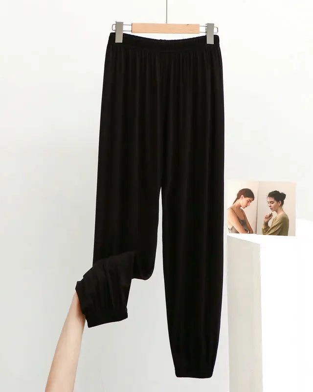 Modal Elastic Waist Full-Length Lounge Pants