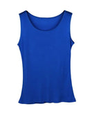 Silk-Viscose Jersey O-Neck Knit Sleeveless Tank Top