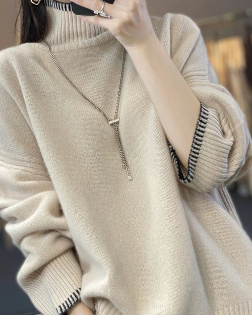 Oversized 100% Wool Turtleneck Sweater