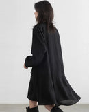 Ruffled V-Neck A-Line Midi Dress