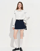 Embroidered Lace Flare Sleeve Shirt