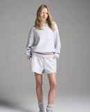 Women's Wool knit loose round-neck sweatshirt featuring a relaxed silhouette and mild stretch, delivering cozy warmth and understated street-ready ease for morning commutes or casual evenings.