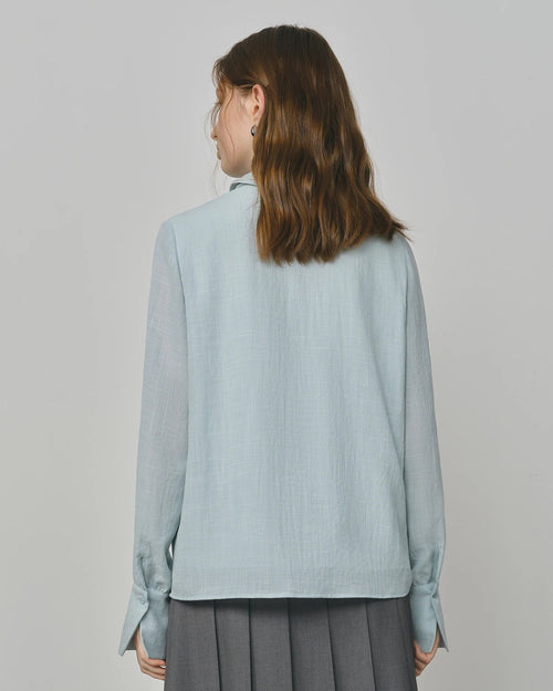 Asymmetric Flounce V-Neck Casual Shirt