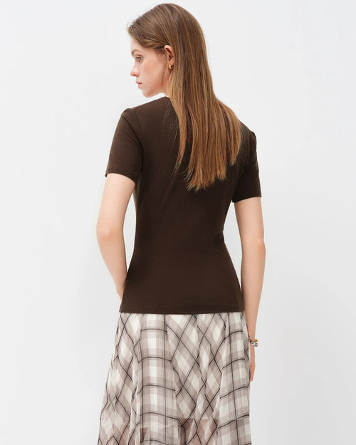 Silk Blend V-Neck Knit Top