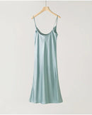 Mulberry Silk Spaghetti Strap Midi Dress