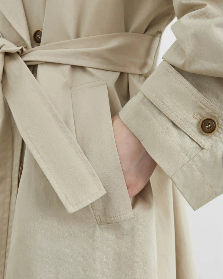Belted Cotton Trench Coat Women's Outerwear