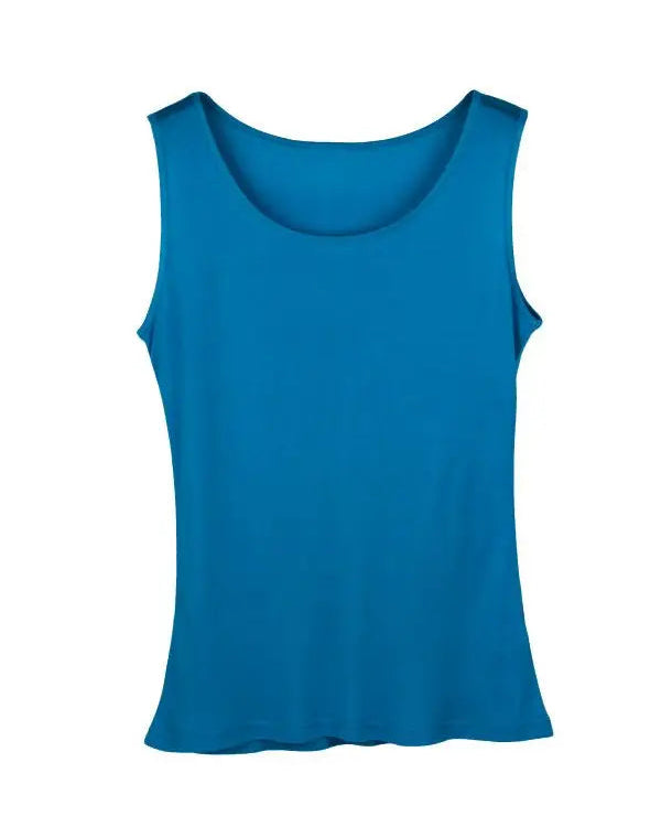 Silk-Viscose Jersey O-Neck Knit Sleeveless Tank Top