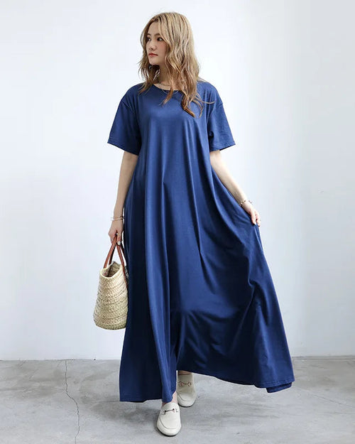 Loose A-Line Short Sleeve Nightgown Dress