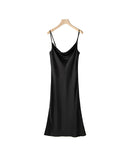 Mulberry Silk Spaghetti Strap Midi Dress