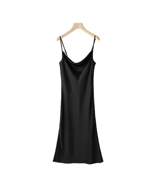 Mulberry Silk Spaghetti Strap Midi Dress