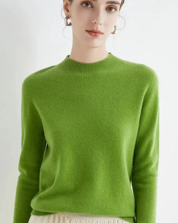 Basic Style Round Neck Wool Jumper