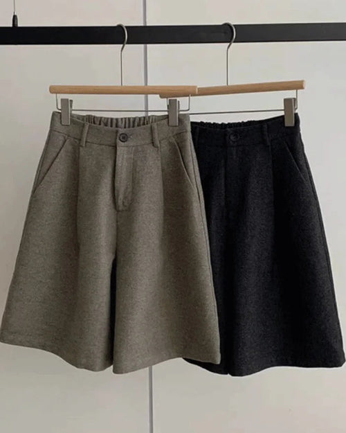 High Waist Loose Pockets Straight Shorts