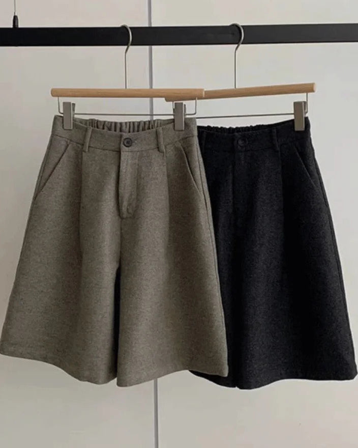 High Waist Loose Pockets Straight Shorts