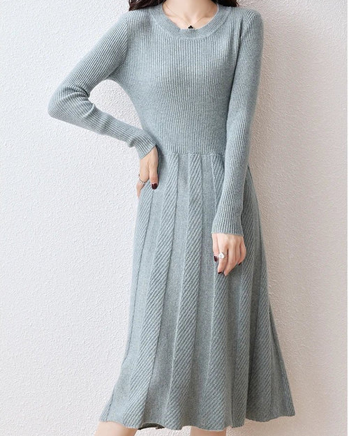 Merino Wool Knitted Sweater Dress