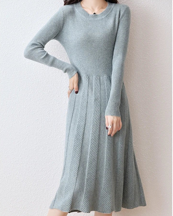 Merino Wool Knitted Sweater Dress