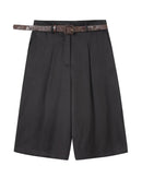 Pleated High-Waisted Shorts